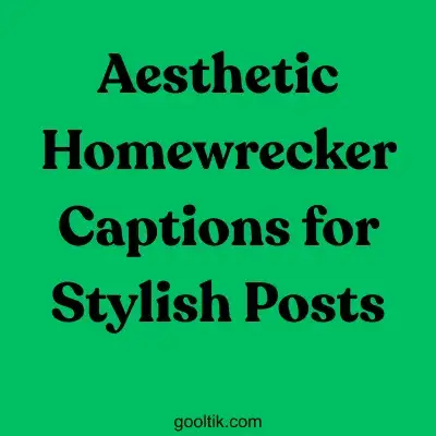 Aesthetic Homewrecker Captions for Stylish Posts