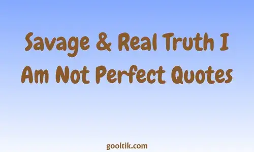 Savage & Real Truth I Am Not Perfect Quotes