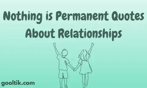 Nothing is Permanent Quotes About Relationships