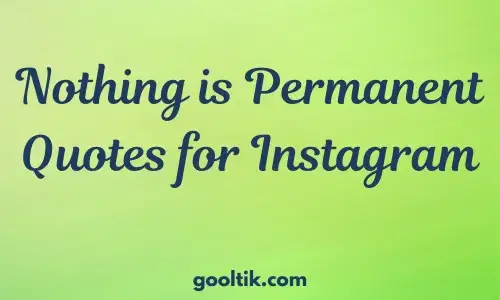 Nothing is Permanent Quotes for Instagram